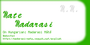 mate madarasi business card